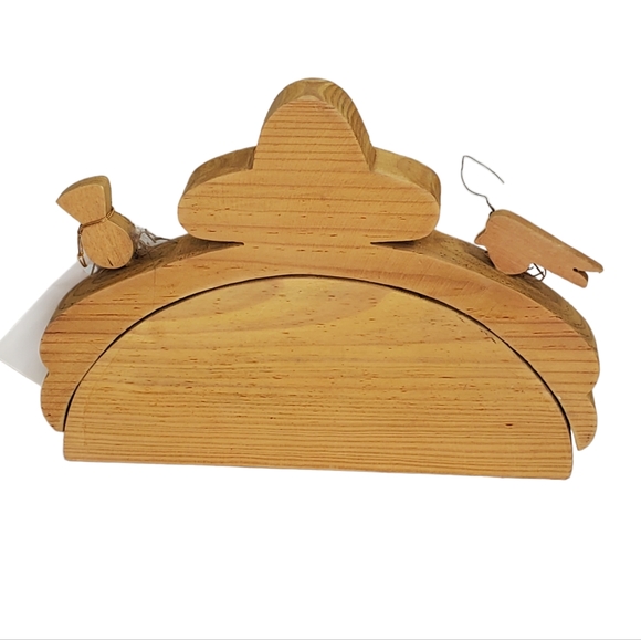 Scarecrow Pumpkins Crows Vintage Wooden Shelf Sitter Hand Crafted Fall Autumn - Picture 4 of 10